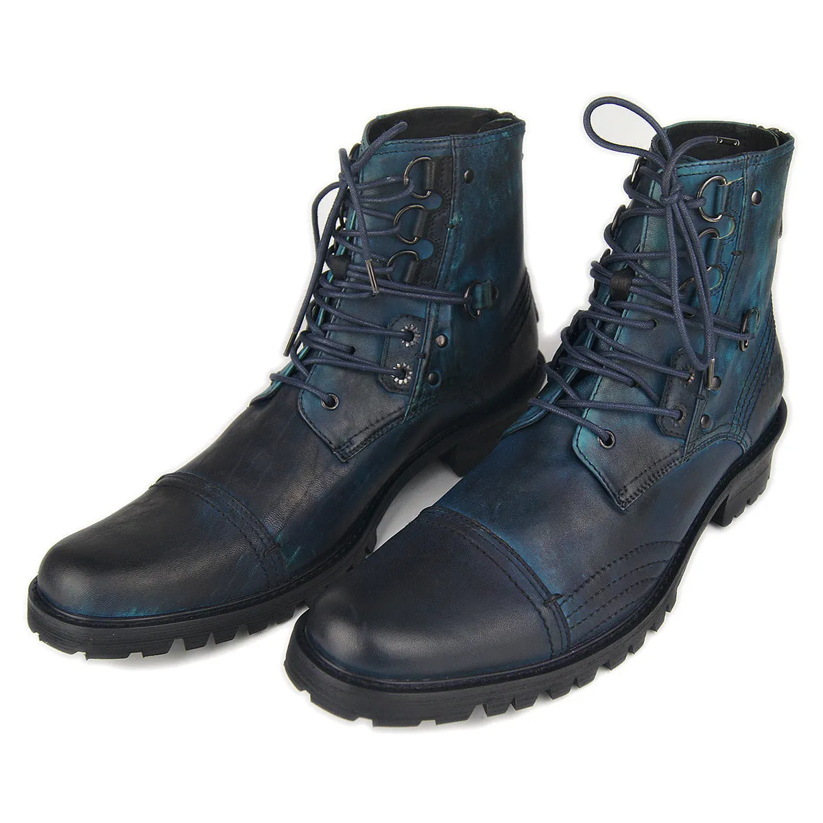 High End genuine leather handmade punk rock Boots men wedge ankle British cowboy Retro botas Wipe the old shoes