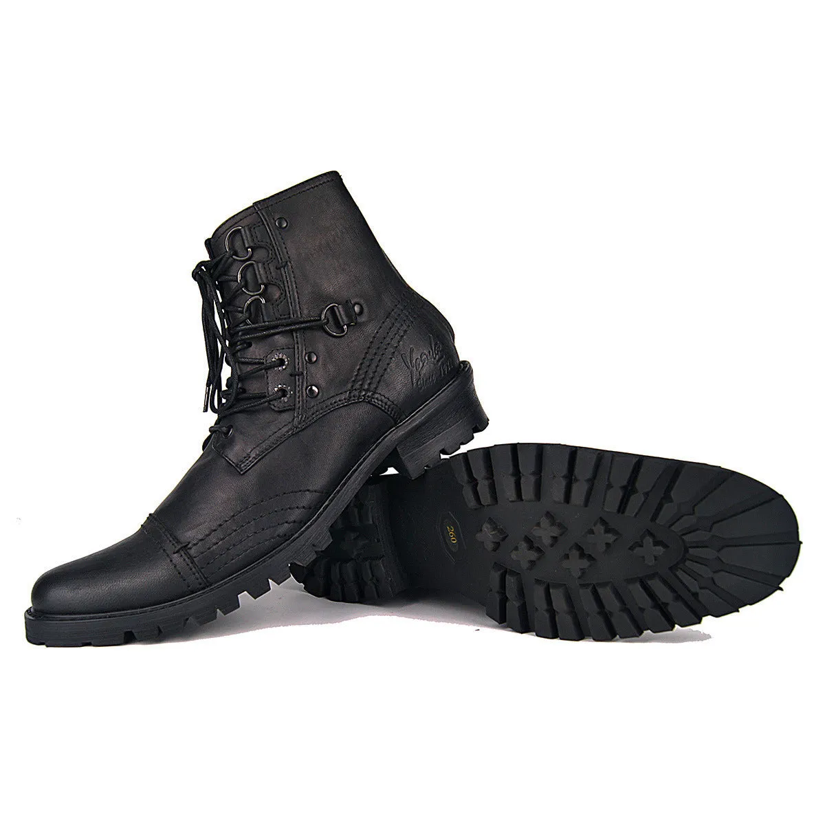 High End genuine leather handmade punk rock Boots men wedge ankle British cowboy Retro botas Wipe the old shoes