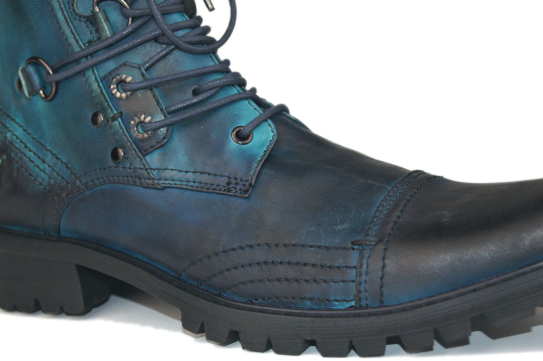 High End genuine leather handmade punk rock Boots men wedge ankle British cowboy Retro botas Wipe the old shoes