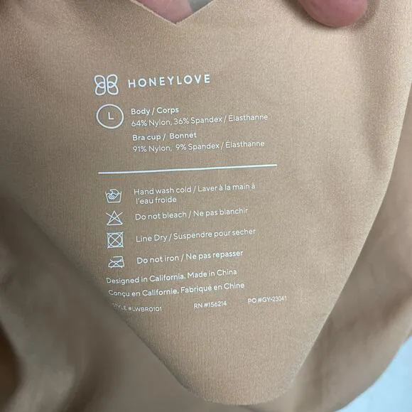Honeylove Sand Beige V Neck Bra Sz.L