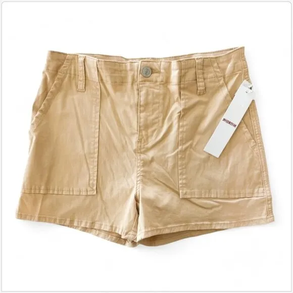 Hudson Jeans Utility Shorts Washed Khaki Tan Stretch NWT NEW 26 and 27