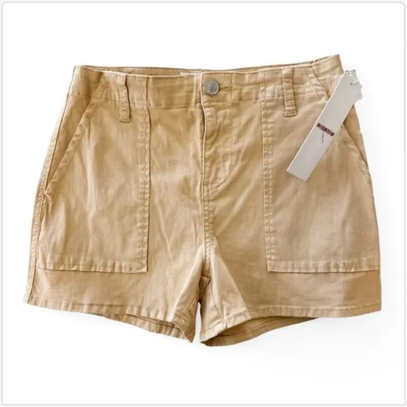 Hudson Jeans Utility Shorts Washed Khaki Tan Stretch NWT NEW 26 and 27