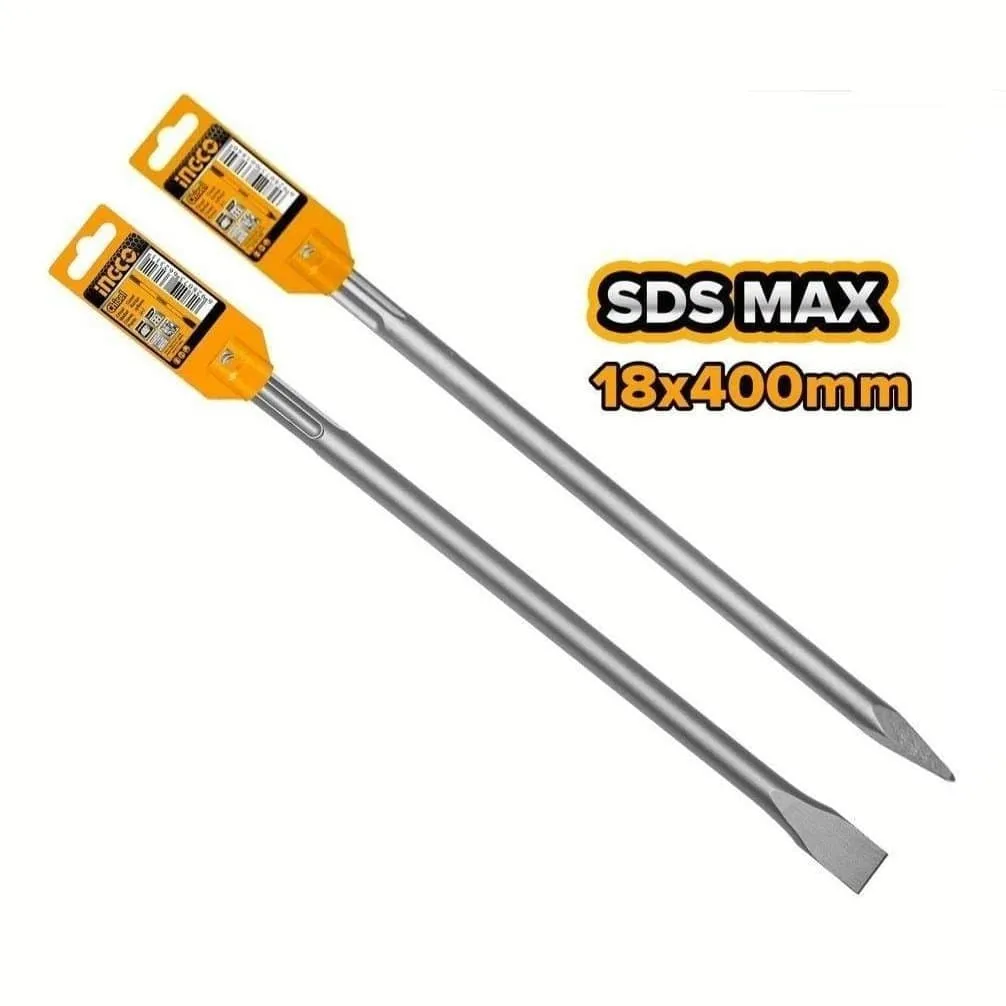 Ingco SDS Max Chisel 18 x 400mm (Pointed & Flat) – DBC0214001 & DBC0224001