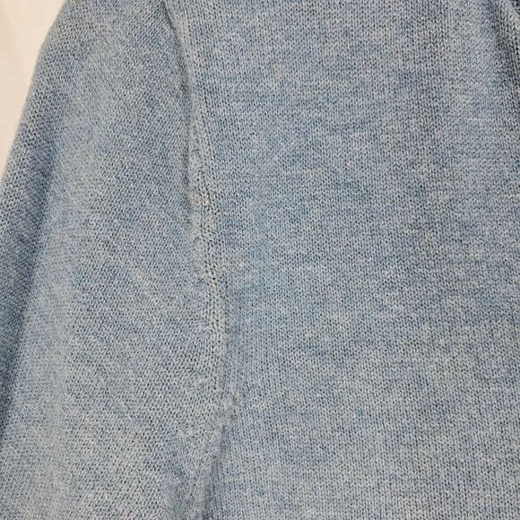 J. Jill Women's Blue Pullover Sweater Split Neck Knitted Size Medium (C-4)