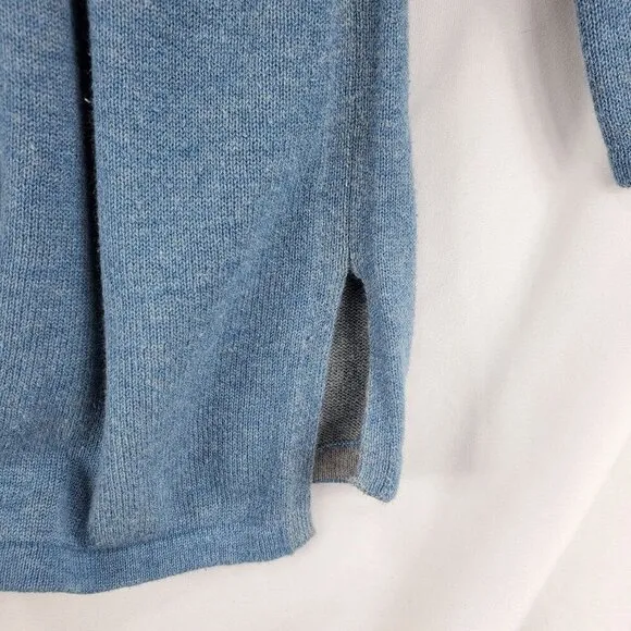 J. Jill Women's Blue Pullover Sweater Split Neck Knitted Size Medium (C-4)