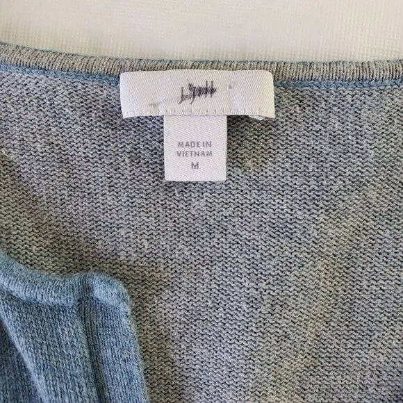 J. Jill Women's Blue Pullover Sweater Split Neck Knitted Size Medium (C-4)