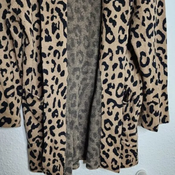 J.Crew Sophie Open-Front Sweater-Blazer in leopard Women's Size Medium #AB875