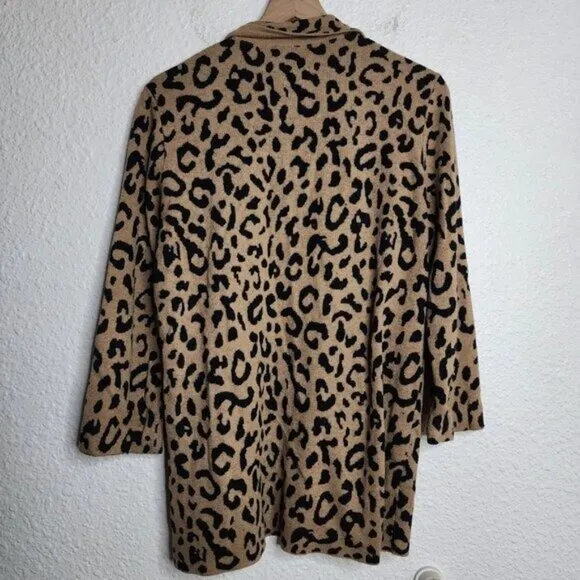 J.Crew Sophie Open-Front Sweater-Blazer in leopard Women's Size Medium #AB875