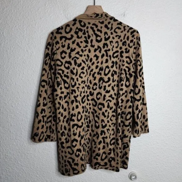 J.Crew Sophie Open-Front Sweater-Blazer in leopard Women's Size Medium #AB875