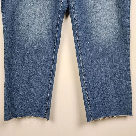 Jessica Simpson Cropped Jeans Blue Denim Slim Straight High Rise Plus Size 20W