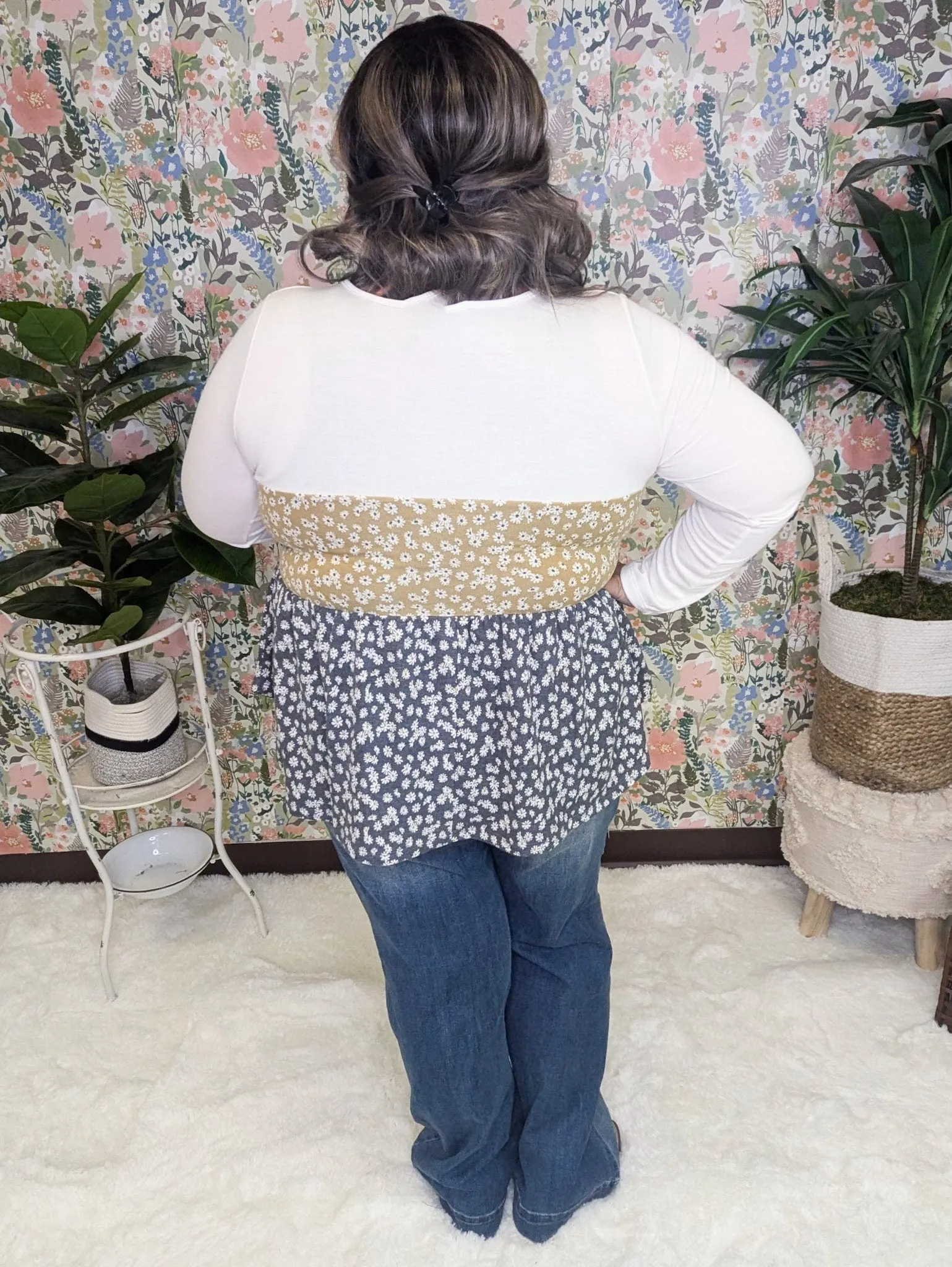 Josephine Floral Blocked Shaping Top