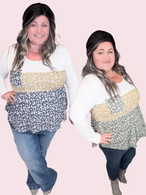 Josephine Floral Blocked Shaping Top