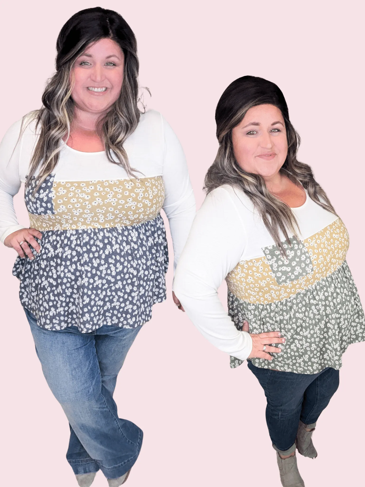 Josephine Floral Blocked Shaping Top