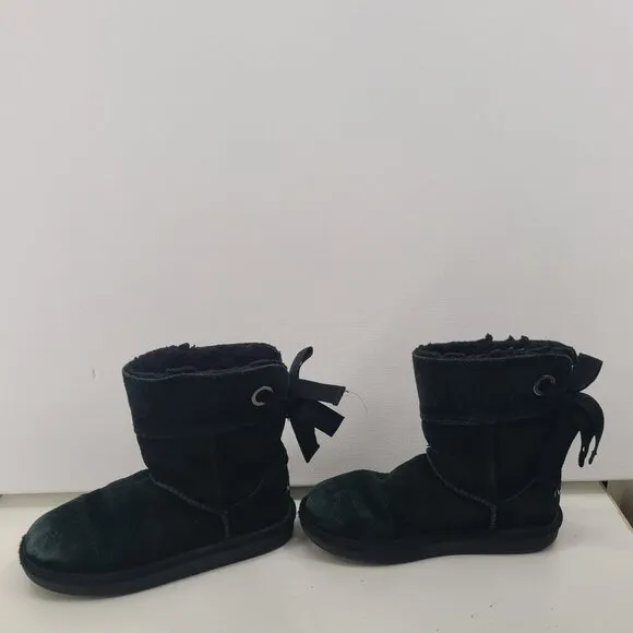 Koolaburra by UGG KIDS's Suede Mini Boots - Burra BLACK Size 1