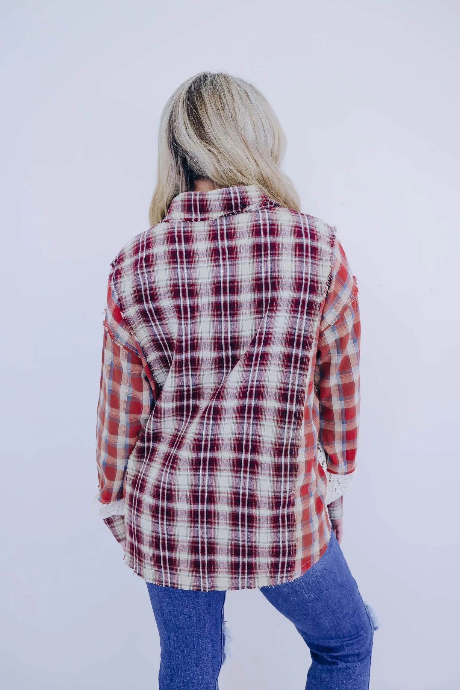 Landon Lace Flannel Button Up Shirt - 2 Colors