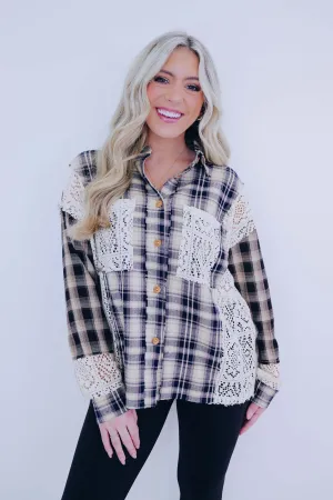 Landon Lace Flannel Button Up Shirt - 2 Colors