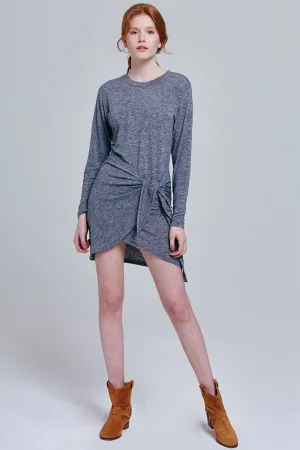 Lani Tie Front Gray Dress