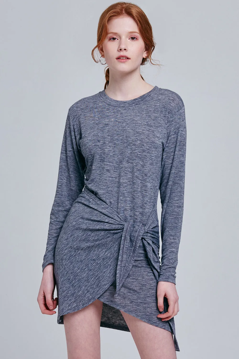 Lani Tie Front Gray Dress