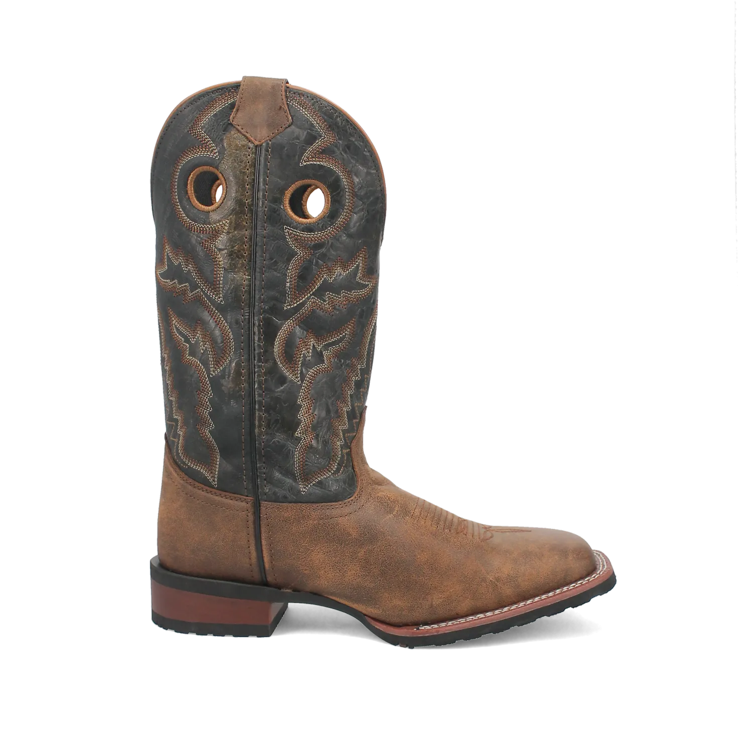 Laredo Tan/Black Kosar Broad Square Toe Boots for Men