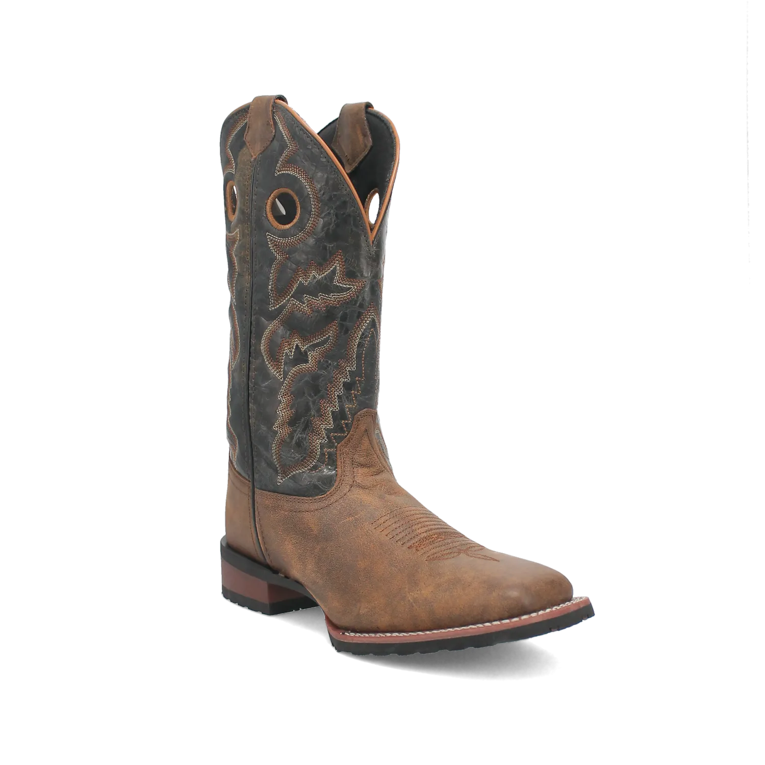 Laredo Tan/Black Kosar Broad Square Toe Boots for Men