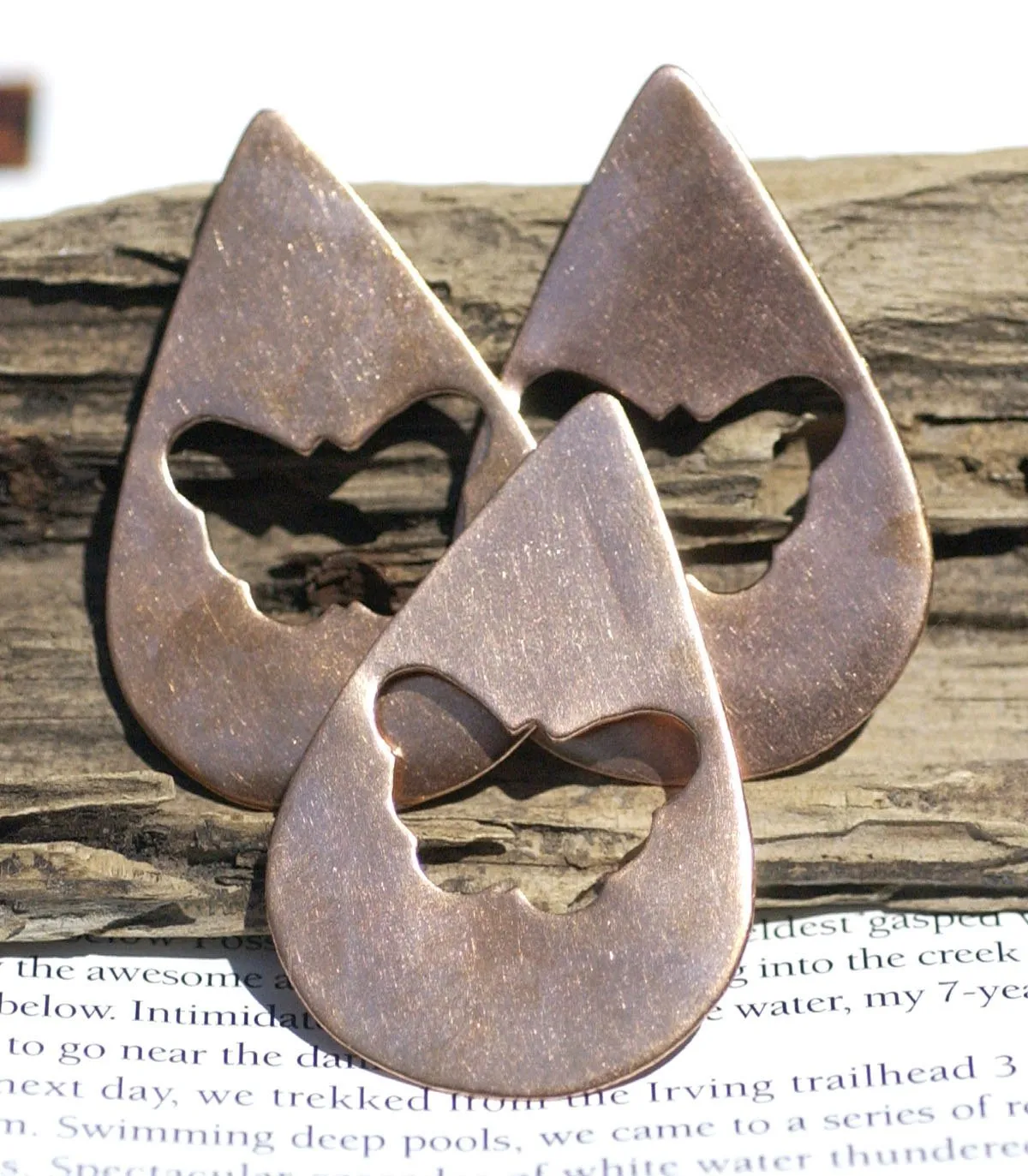 Large Pointed Teardrop with Butterfly 51mm x 34mm 22g Blank Shape for Enameling Stamping Texturing Soldering Variety of Metals