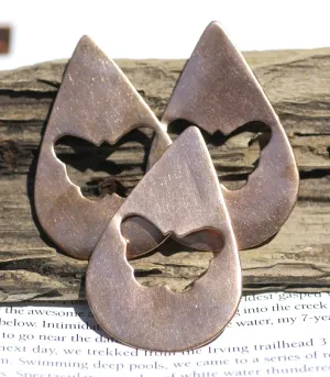 Large Pointed Teardrop with Butterfly 51mm x 34mm 22g Blank Shape for Enameling Stamping Texturing Soldering Variety of Metals