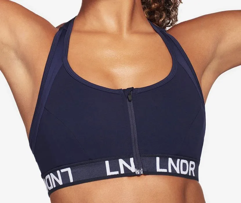 LNDR Women's Navy Medium Support Hype Sports Bra #AV708 Large NWT