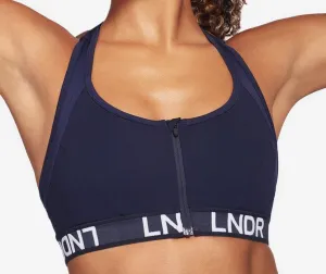 LNDR Women's Navy Medium Support Hype Sports Bra #AV708 Large NWT