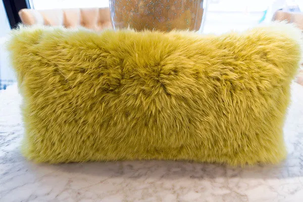 Long Wool Lime Pillow 11" x 22" - Auskin