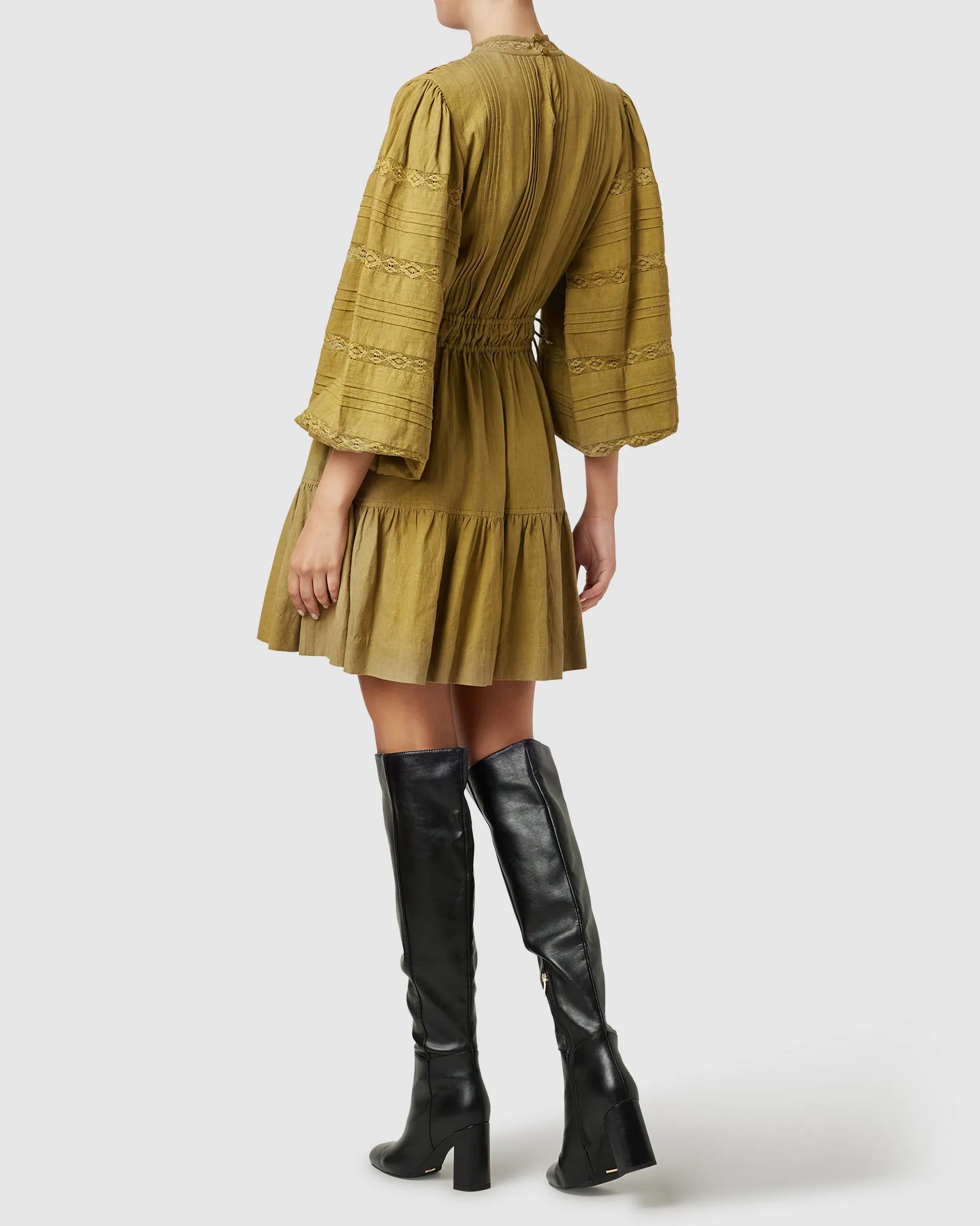 Loom Mini Dress- Olive ~ MOS the label