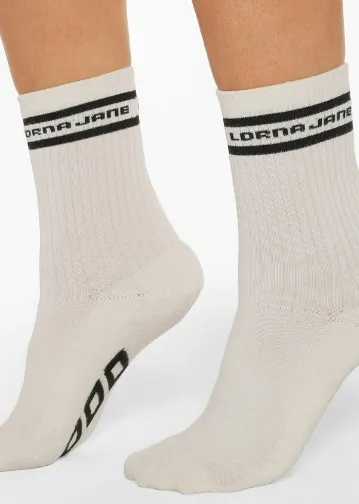 Lorna Jane Sporty Crew Sock - Porcelain