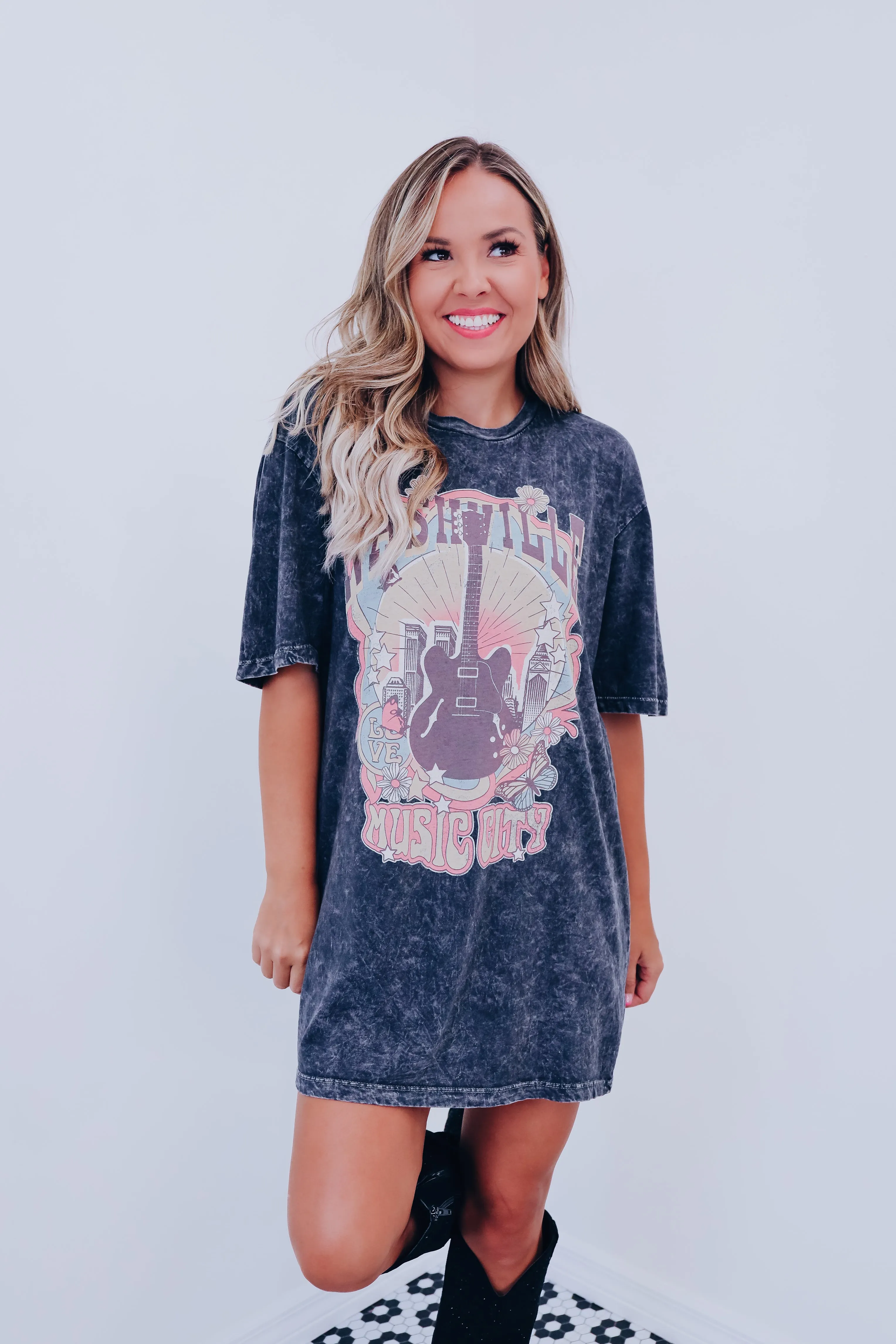 Love Music City Graphic Tee - Mineral Black