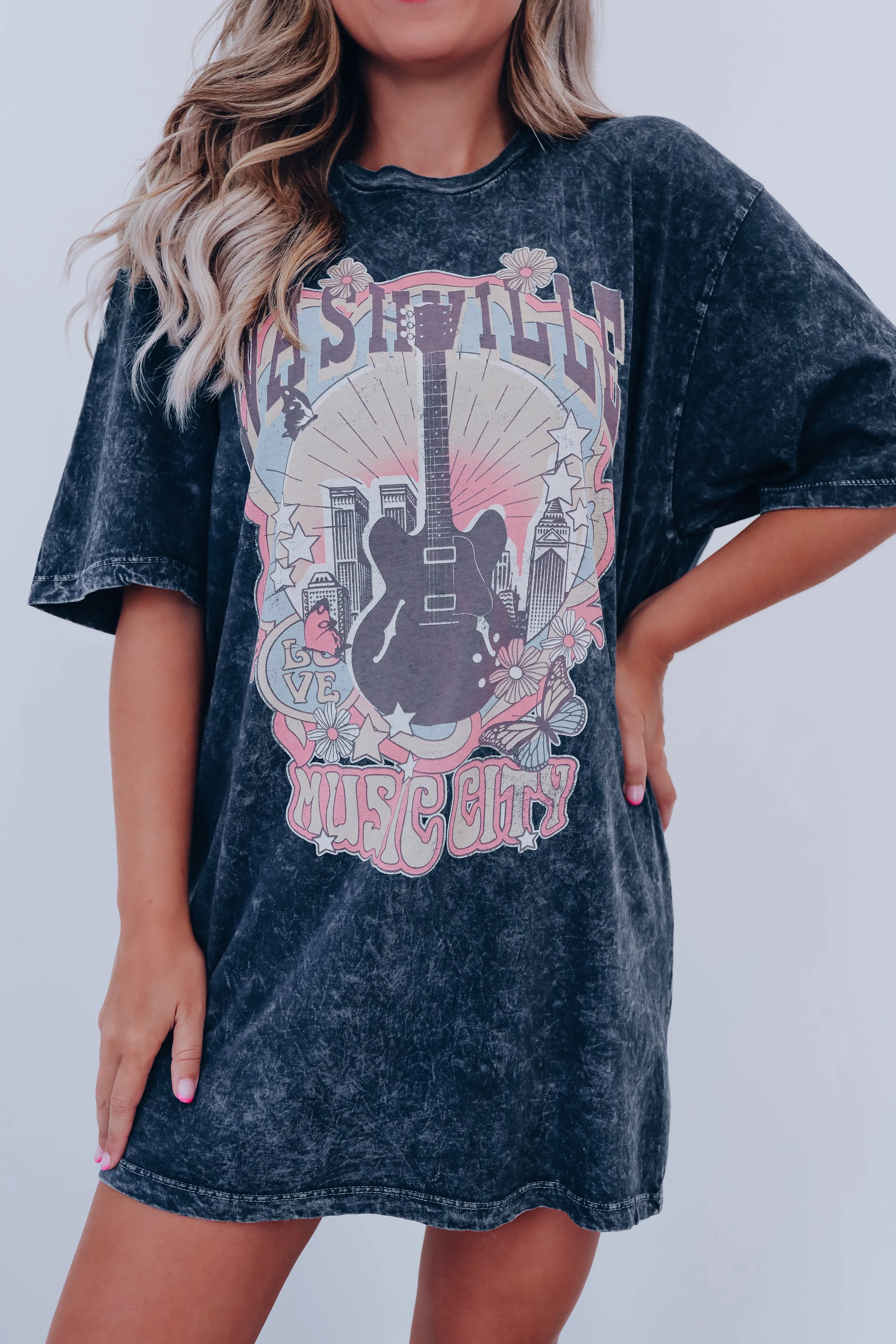 Love Music City Graphic Tee - Mineral Black
