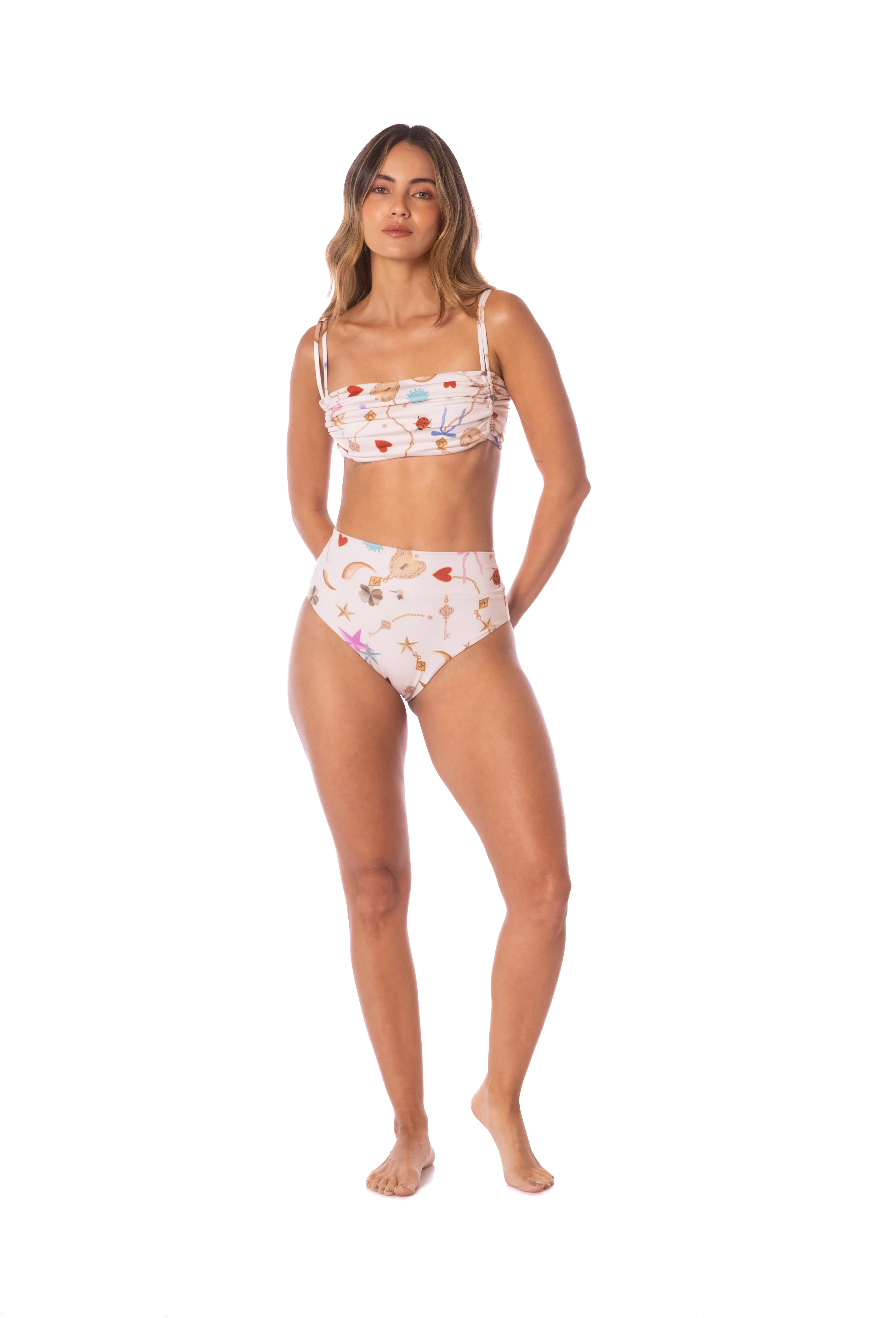 LUCKY CHARM RUCHED STRAIGHT TOP