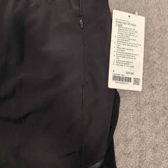 Lululemon Black Hotty Hot HR Skirt *Long