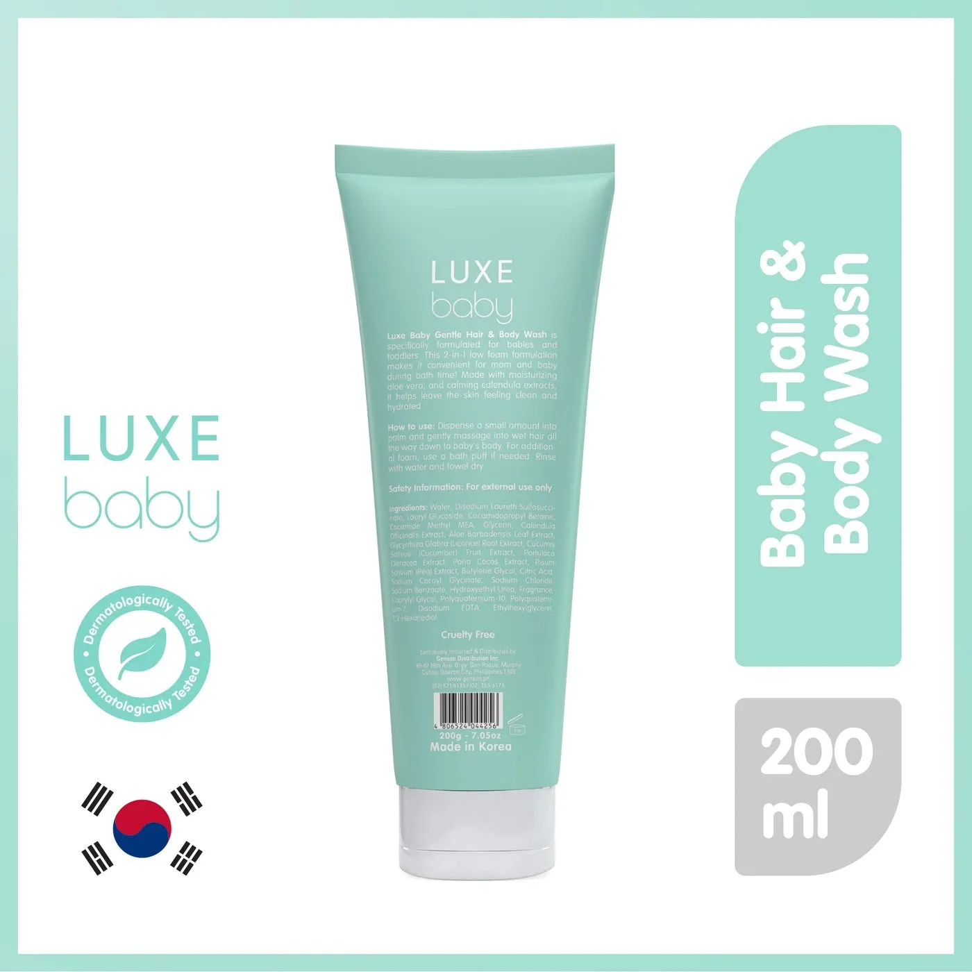 Luxe Baby Gentle Hair & Body Wash with Aloe Vera & Calendula 200ml