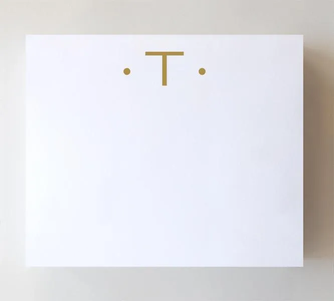 Luxe Gold Initial Notepad