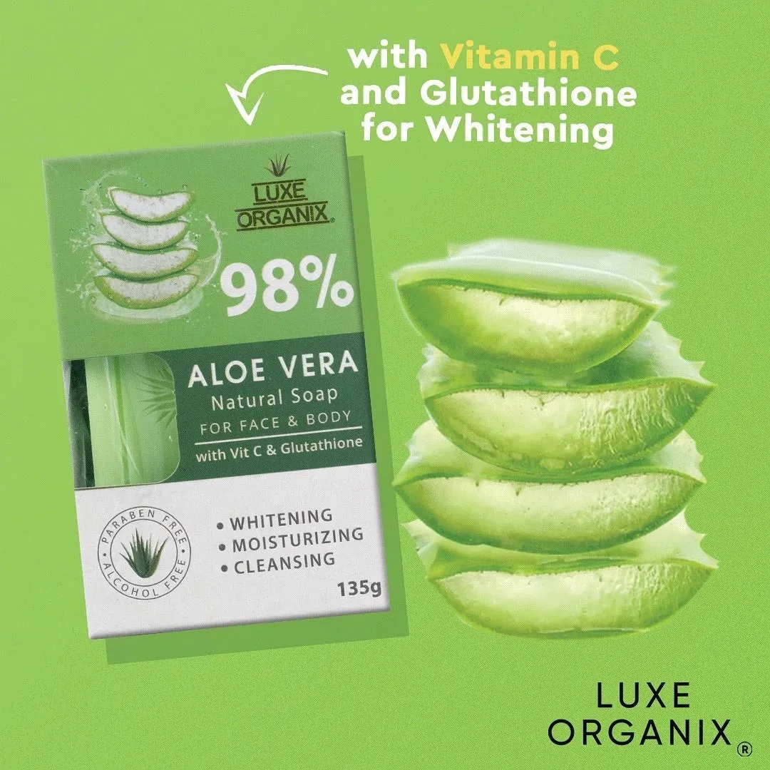 Luxe Organix 98% Aloe Vera Natural Soap with Vitamin C and Glutathione