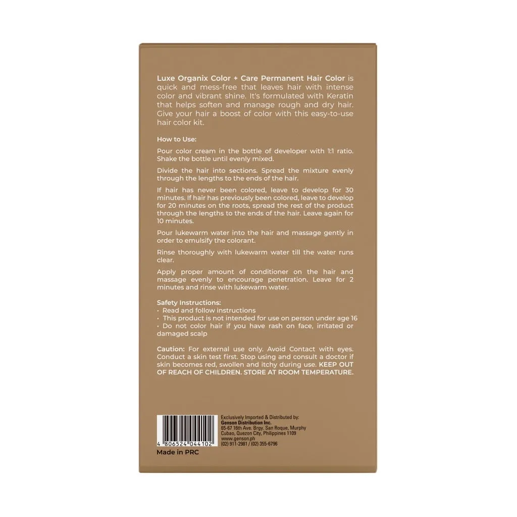 LUXE ORGANIX Keratin Hair Color   Care 140ml (Chocolate Blonde) Exp 06/2024