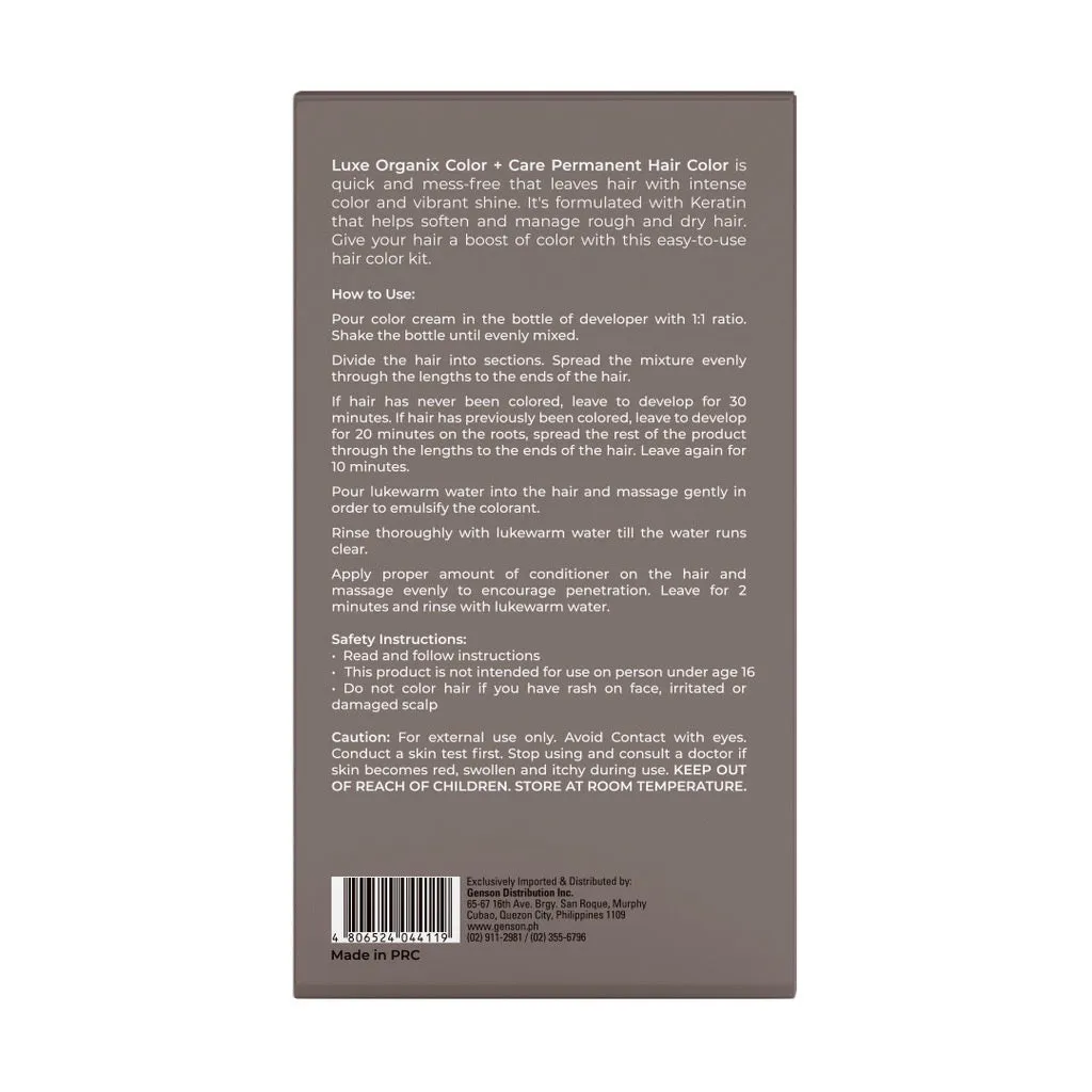 LUXE ORGANIX Keratin Hair Color   Care 140ml (Light Brown) Exp 06/2024