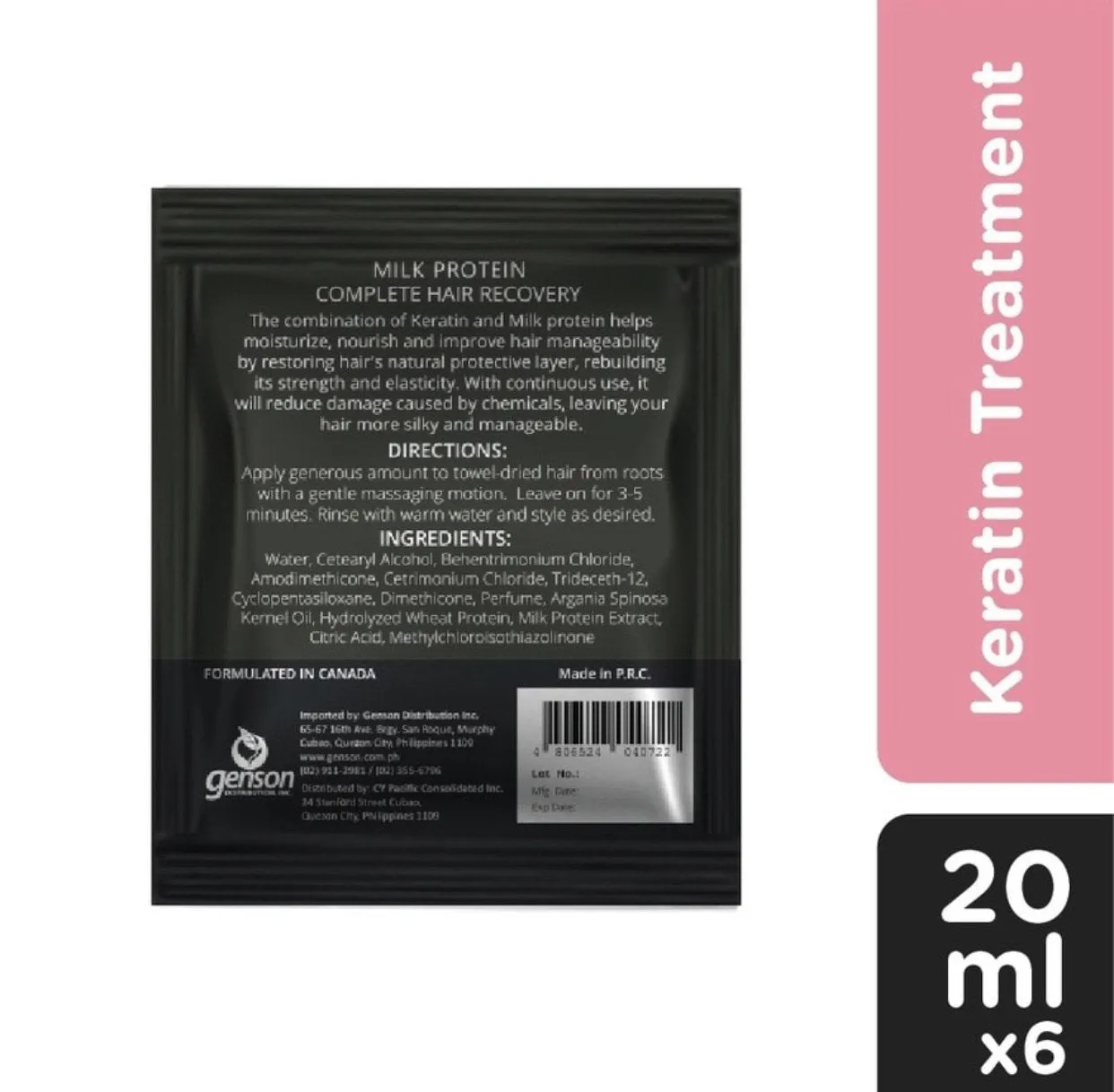 Luxe Organix Premium Keratin  Milk Protein Complete Hair Recovery 6s