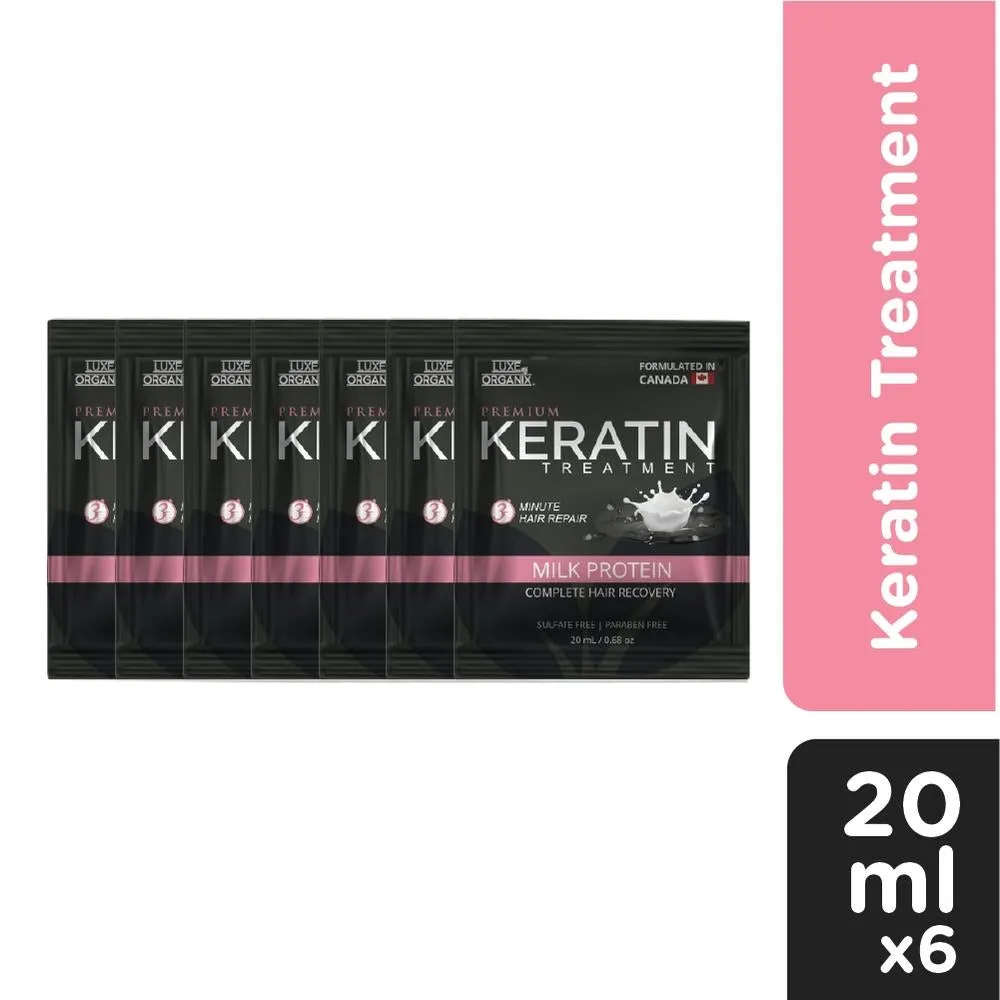 Luxe Organix Premium Keratin  Milk Protein Complete Hair Recovery 6s