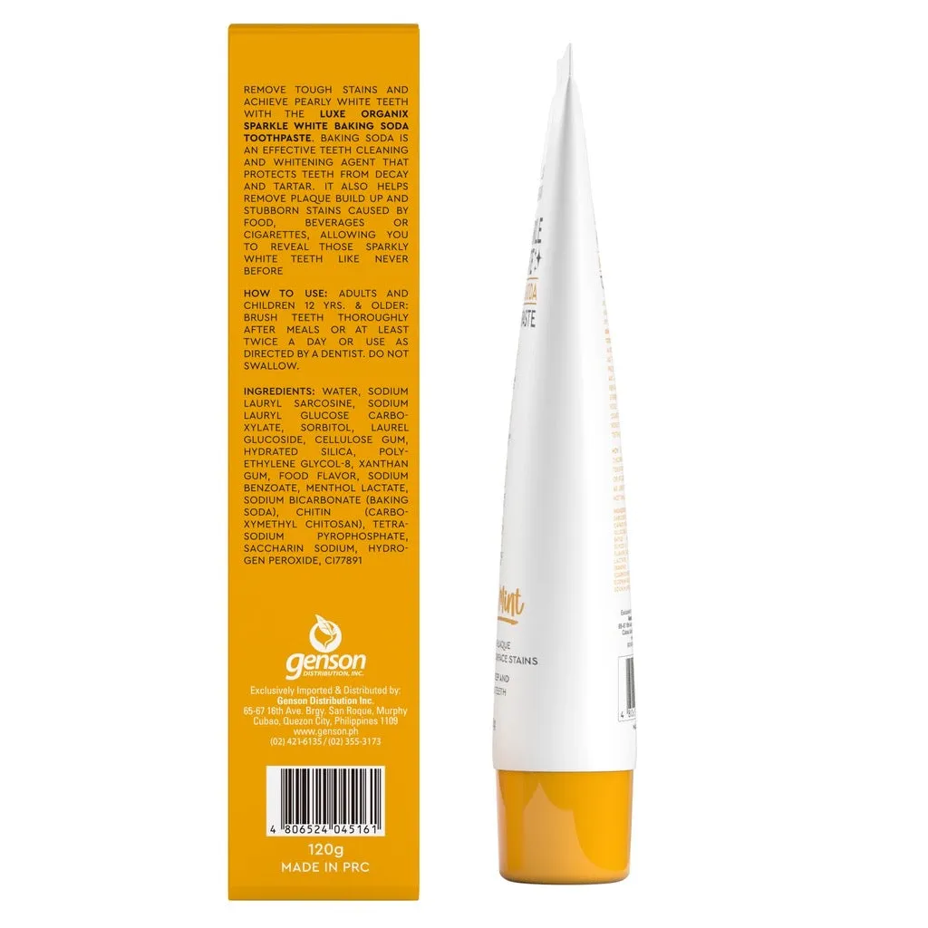 LUXE ORGANIX Sparkle White Baking Soda Toothpaste 120g