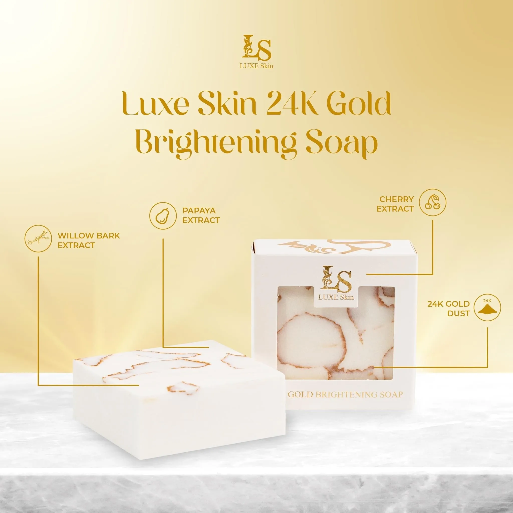 Luxe Skin 24K Gold Brightening Soap 135g