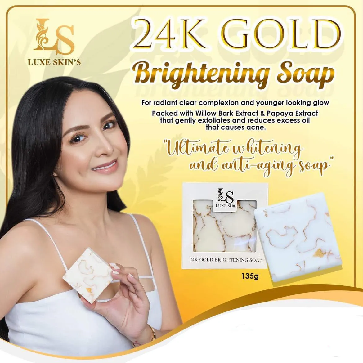 Luxe Skin 24K Gold Brightening Soap 135g