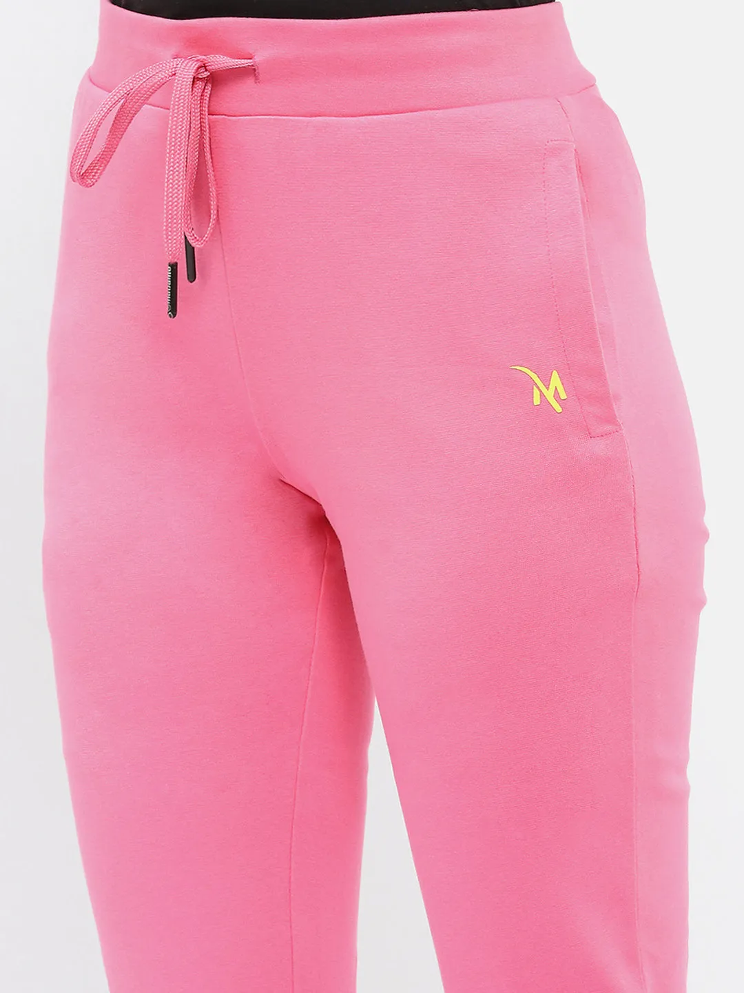 Madame Solid Hot Pink Track Pants