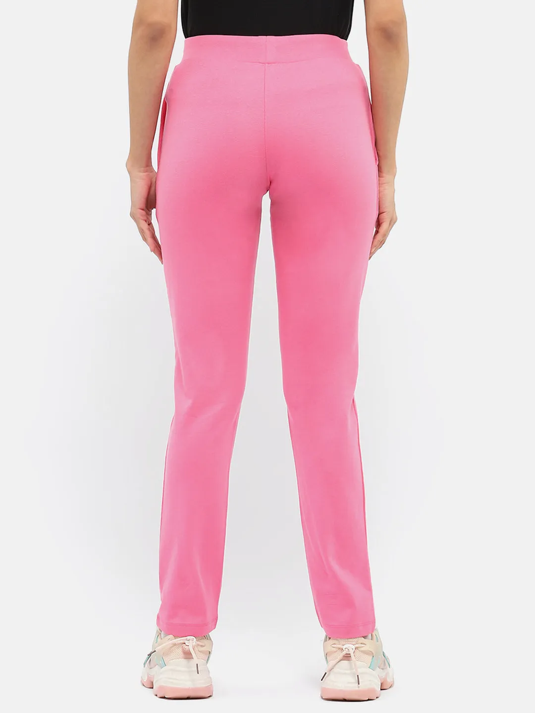 Madame Solid Hot Pink Track Pants