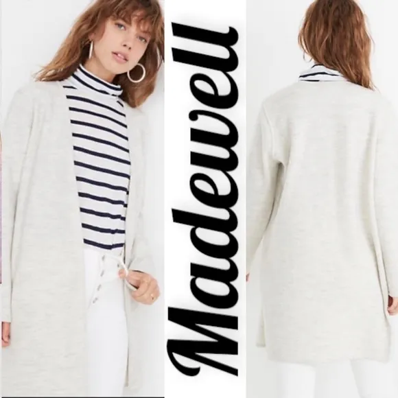 MADEWELL Lombard 100% Merino Wool Cardigan Sweater Coat Blush Pink, Size XS