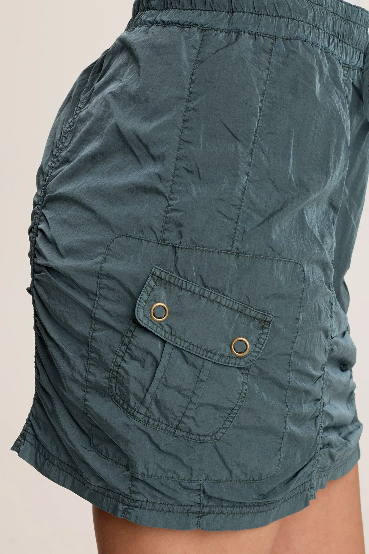 Marley Ruched Sporty Cargo Mini Skirt