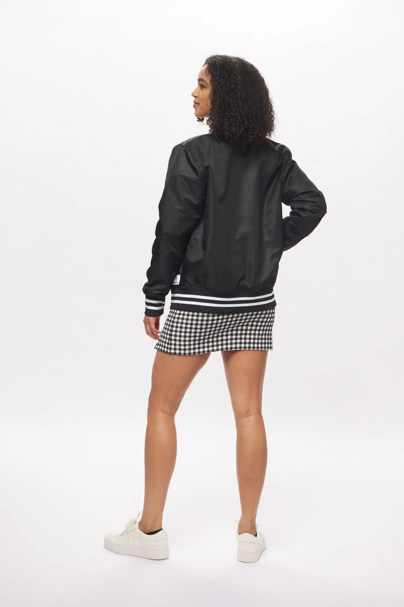 Men's - House of V - Black Varsity Chenille Patch Nylon Varsity Jacket